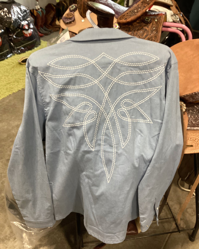 Western Ranch Dressn Rodeo Shirt L