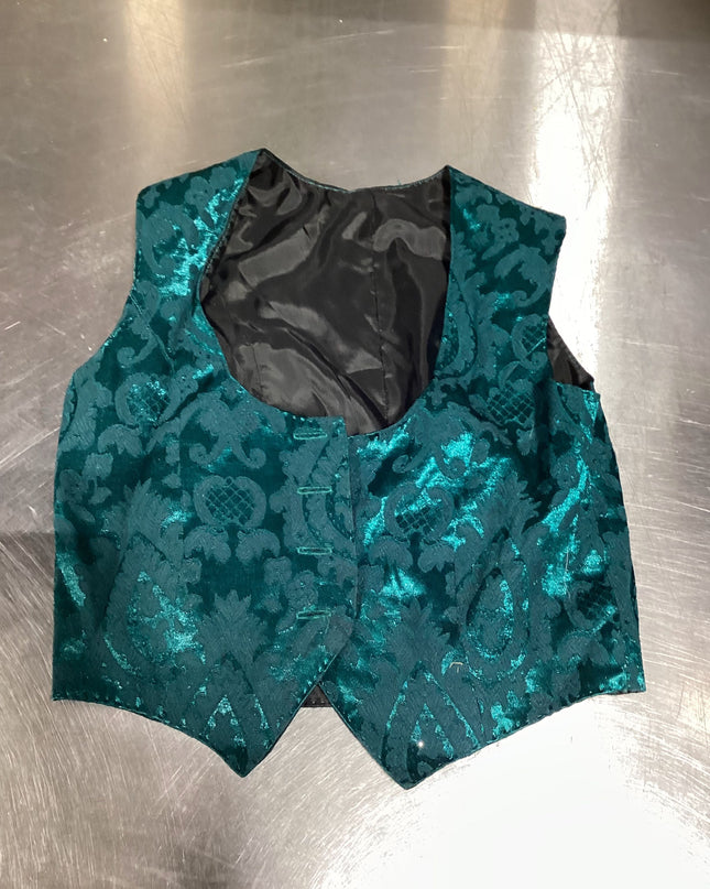Vest Green Pattern Sm Kids