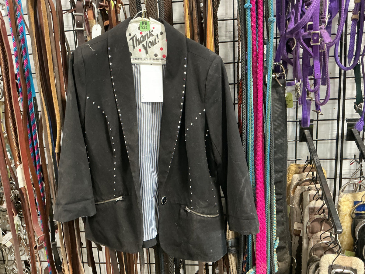 English Show Jacket – Reitmans, Black with Diamonds, Size 7 | Used