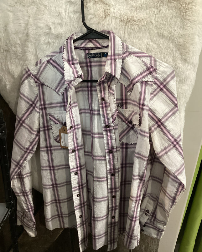 Western Shirts Cruel Girl White/Purple Medium