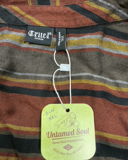 Ladies Top Cruel Denim Size XXL Brown/Black