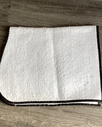 English Saddle Pad White Black Trim