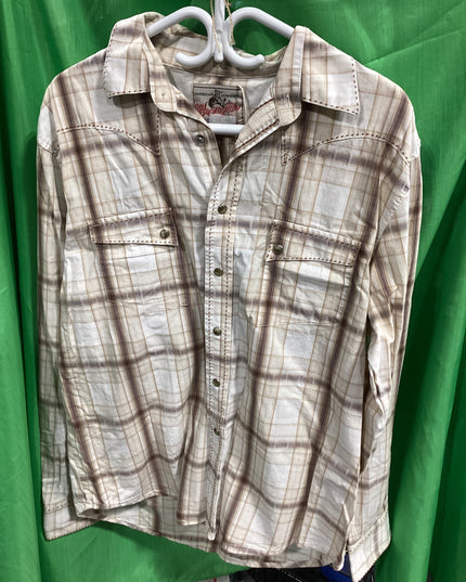 Western Shirt Wrangler Brown/Cream XL