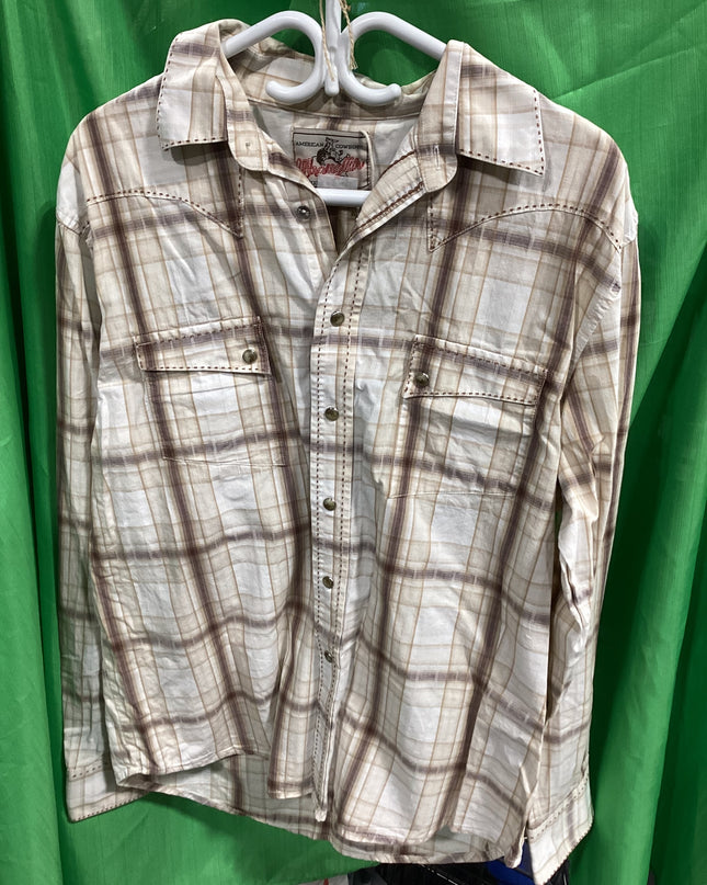 Western Shirt Wrangler Brown/Cream XL