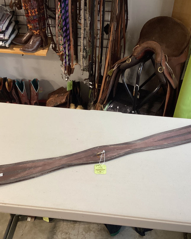 English Girth Elastic both end Brown 54"