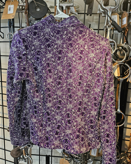 Western Show Shirt Purple Bling M
