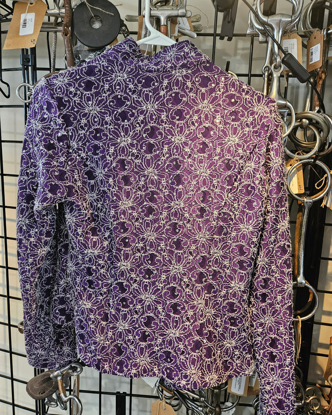Western Show Shirt Purple Bling M