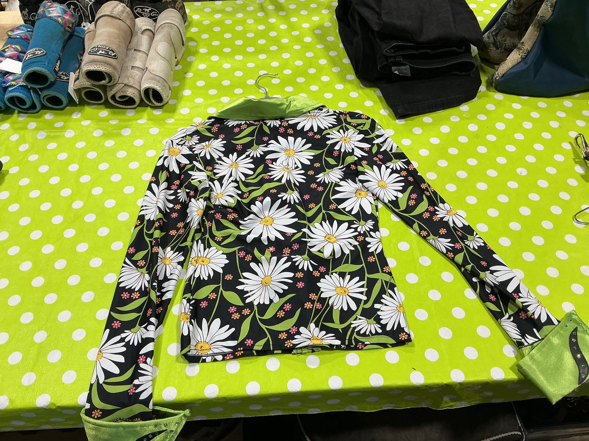 Western Show Shirt – Custom by Linda Ward, White Daisy | Used