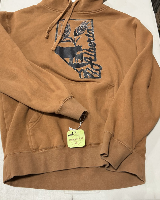 Hoodie Alberta Cow Brown Med