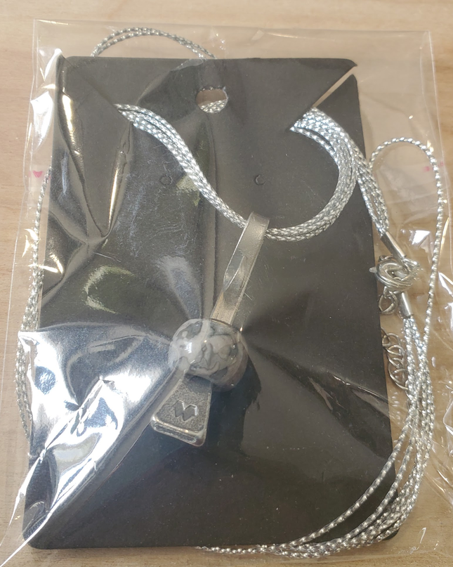 Horseshoe Nail and Bead Charm Pendant
