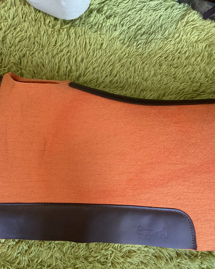 Western Saddle Pad  Wool/Felt  28LX30W 3/4" - Orange