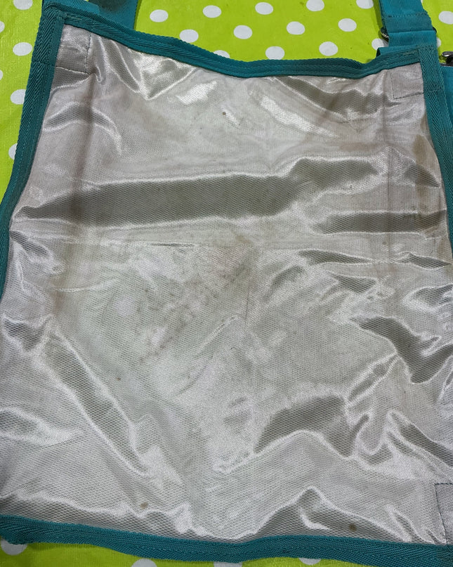 Belly Band  White / Teal , stained