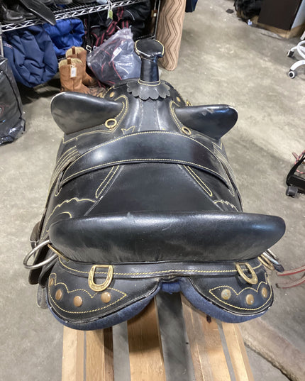 Australian Saddle With Horn 15" Black