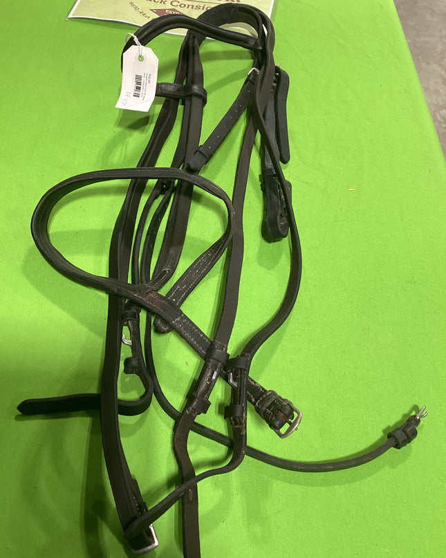 English Headstall Black w/ Reins