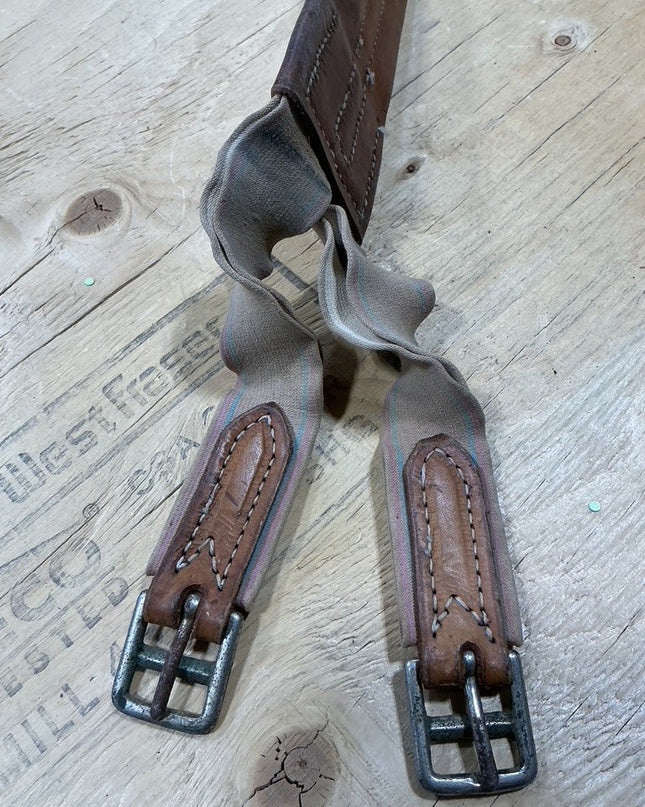English Girth Leather 54" Elastic Ends Stretched