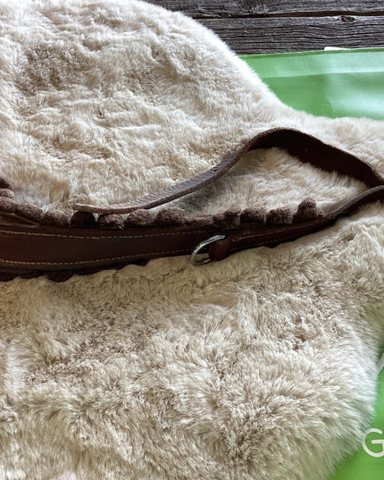 Western  Breast Collar Brown Leather & Wool