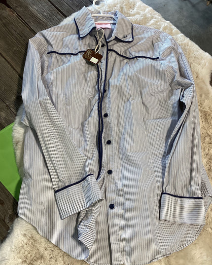 Western Shirt Blue/White Little Lucille Med
