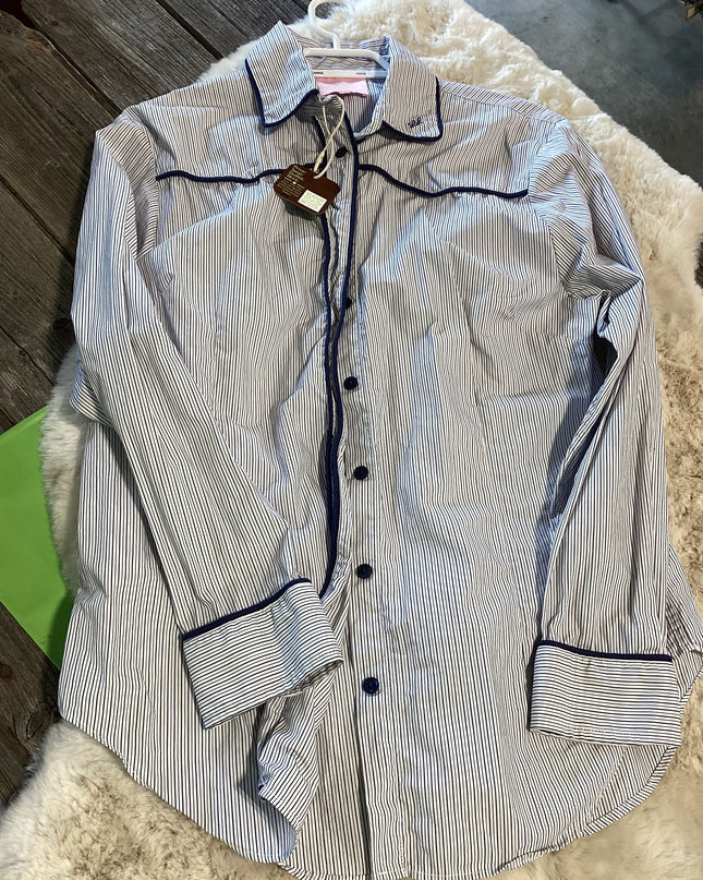Western Shirt Blue/White Little Lucille Med