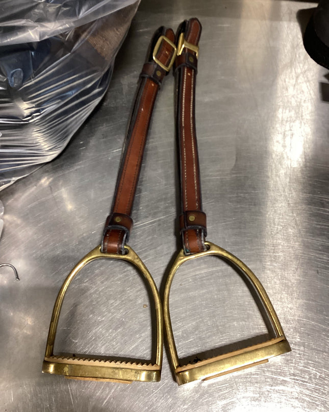 English Stirrups & leathers Brass