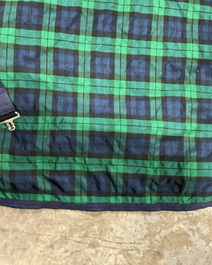 Sheet Summer Poly/Cotton 78" Blue/Green Plaid. Like New