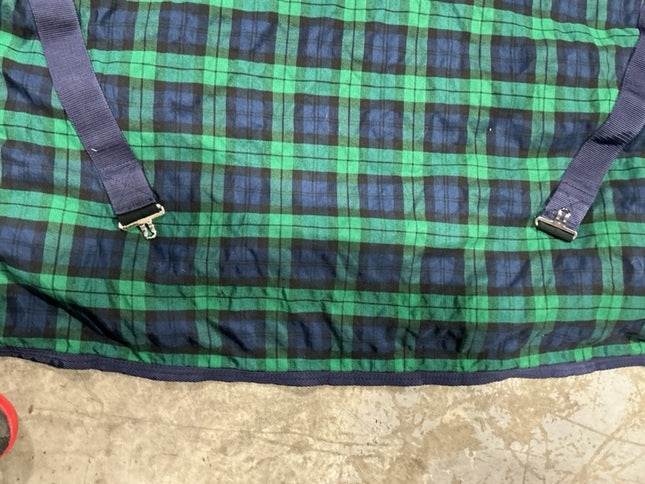 Sheet Summer Poly/Cotton 78" Blue/Green Plaid. Like New