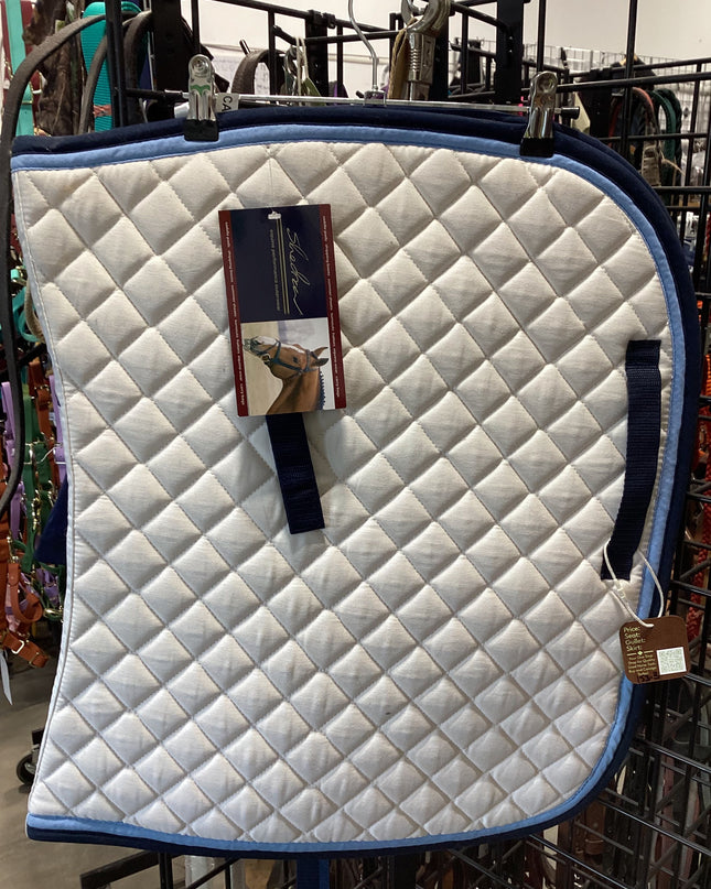English Saddle Pad Shedrow White/Blue