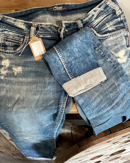 Jeans Silver Distressed 26X29