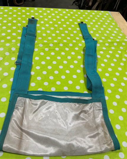 Belly Band  White / Teal , stained