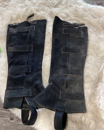 English 1/2 Chaps Velcro Black Guess Medium