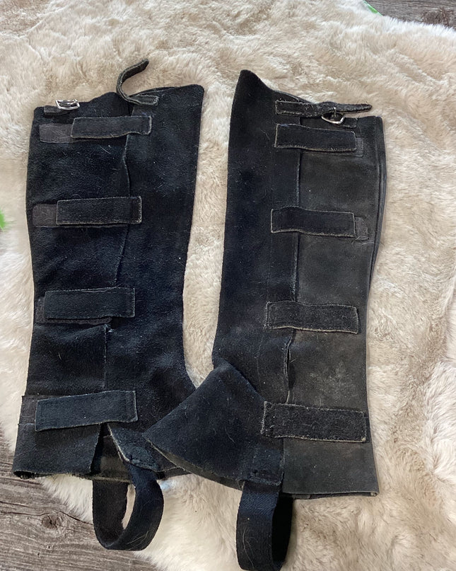 English 1/2 Chaps Velcro Black Guess Medium