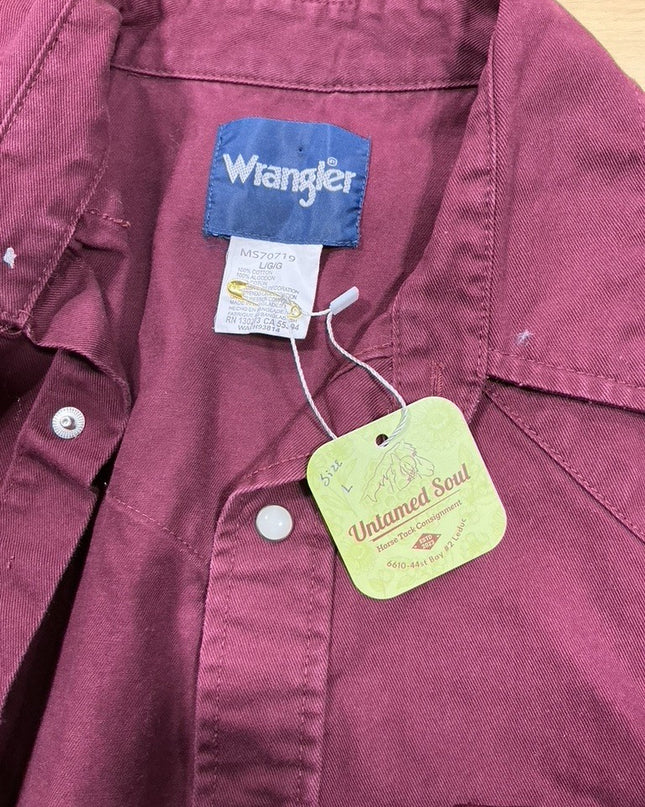 Ladies Shirt Wrangler Size L Burgandy