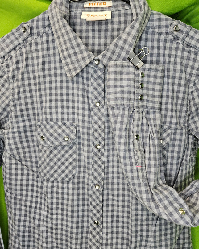 Western Shirt Ariat Dark& Light Grey M
