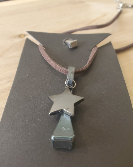 Horseshoe Nail and Star Charm Pendant