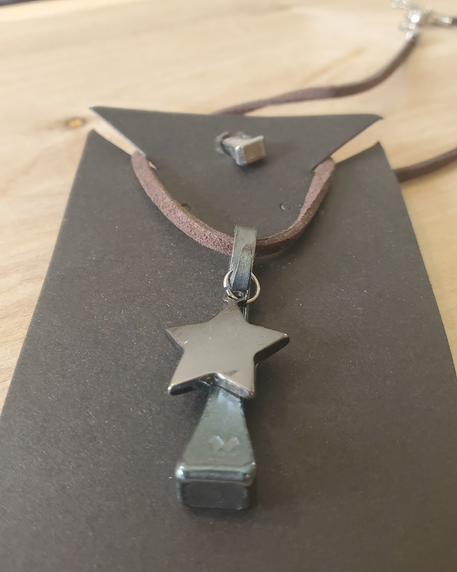 Horseshoe Nail and Star Charm Pendant