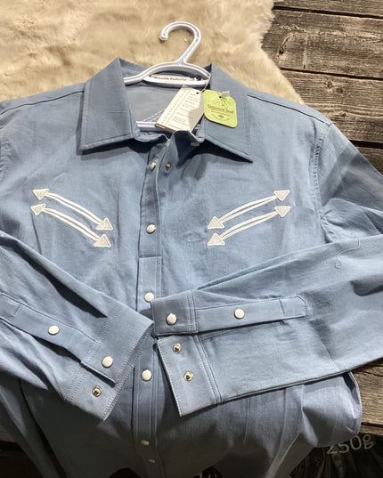Western Ranch Dressn Rodeo Shirt L