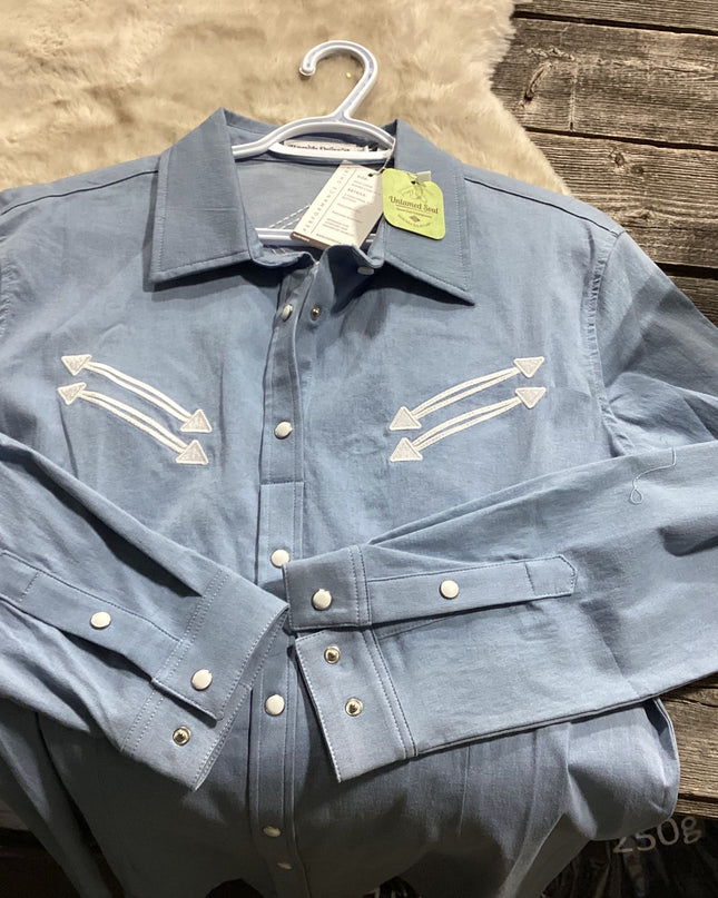 Western Ranch Dressn Rodeo Shirt L