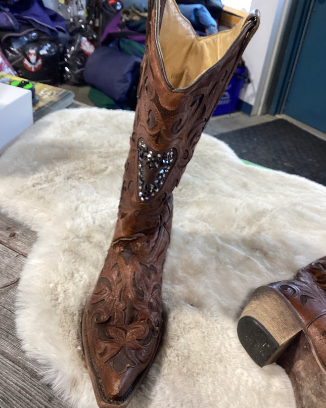 Cowboy Boots Heart Bling 10