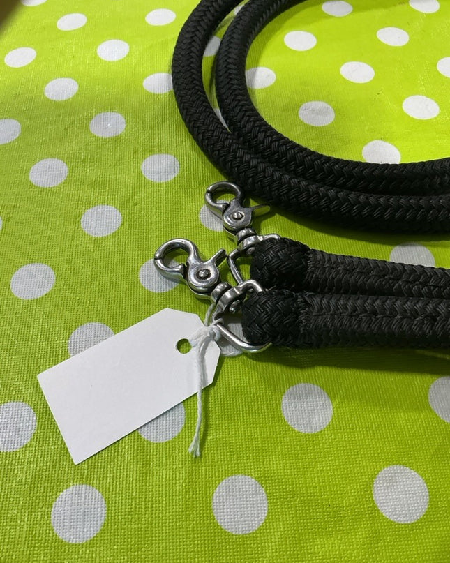 Western Reins Rope Loop Black