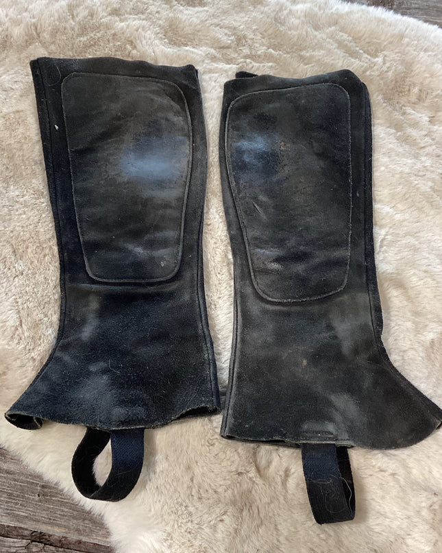 English 1/2 Chaps Velcro Black Guess Medium