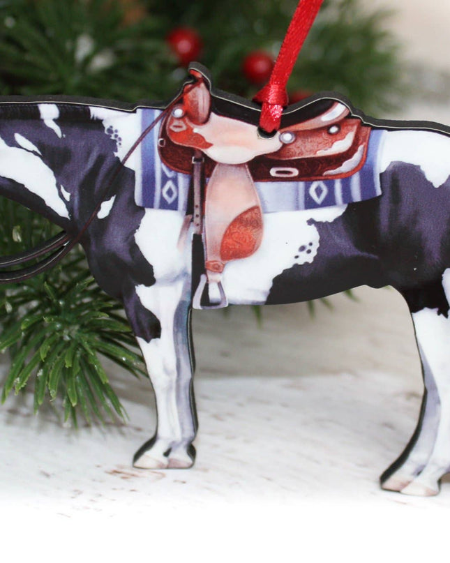 Ornament Black & White Tobiano Paint