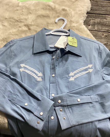 Western Ranch Dressn Rodeo Shirt L