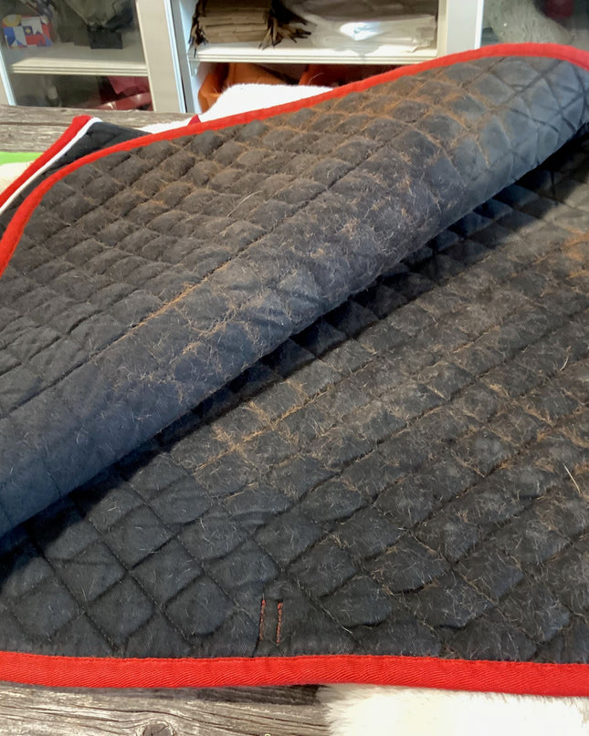 English Saddle pad BLK/WhiteRedTrim Full