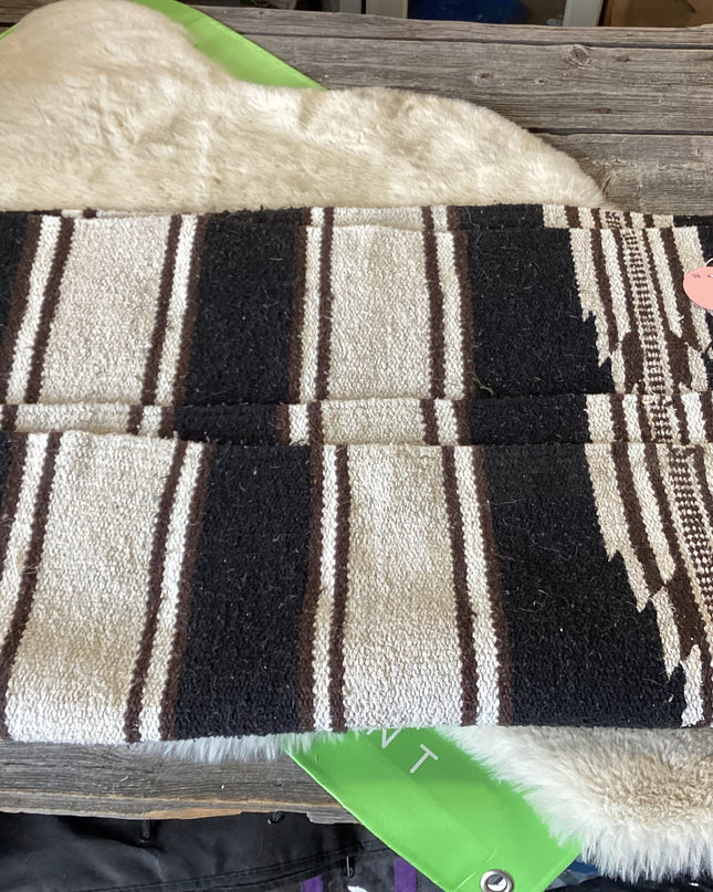 Western Saddle  Blanket Black Cream