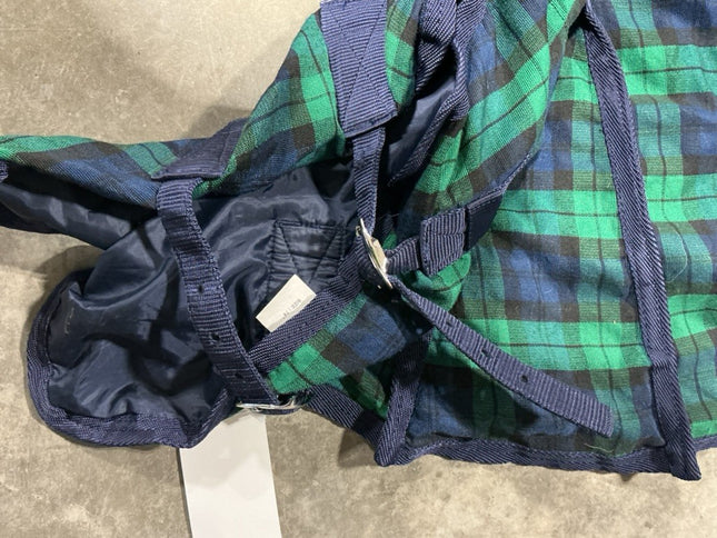 Sheet Summer Poly/Cotton 78" Blue/Green Plaid. Like New