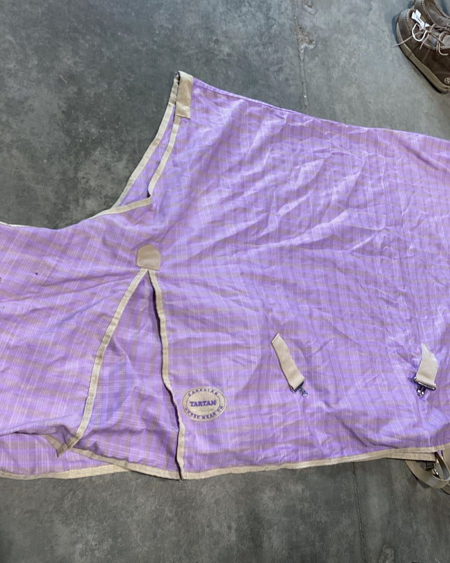 Stable Sheet Purple Plaid 78"