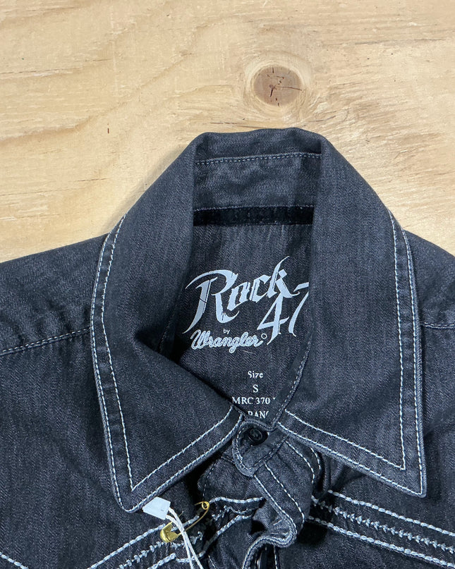 western shirt small black rock 47 wrangler