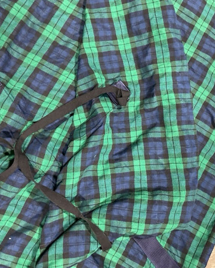 Sheet Summer Poly/Cotton 78" Blue/Green Plaid. Like New