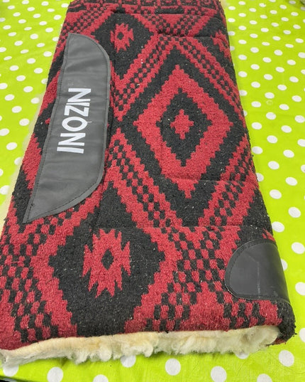 Western Saddle Pad Nizoni Red/Black/Fleece 30 x 28