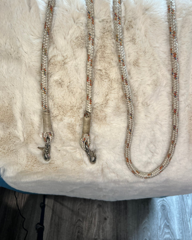 Reins #3 Loop White with Multi brown spots