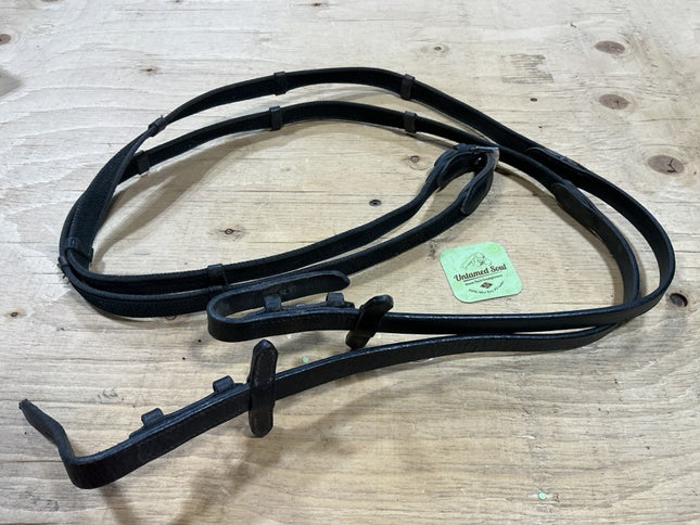 English Reins Leather/Rubber Black